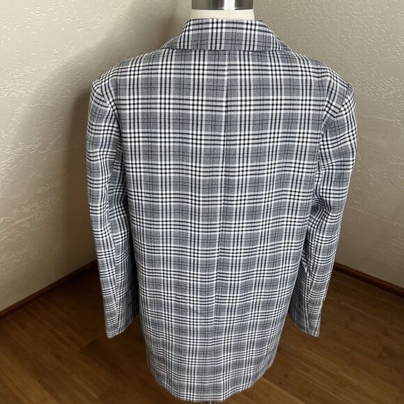 ASOS Design Blazer Womens 6 Black White Glen Plaid Check Long Sleeve Corpcore - Picture 11 of 12